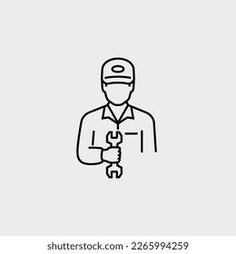 Mechanic Technician Avatar Vector Line Icon