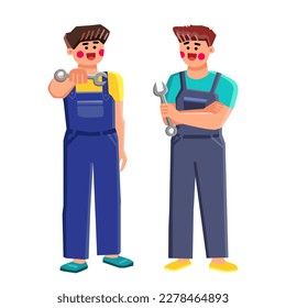 mechanic technician vector. auto service, car repair, vehicle job, garage,shop, maintenance engine mechanic technician character. people flat cartoon illustration