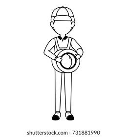 mechanic with tire avatar character