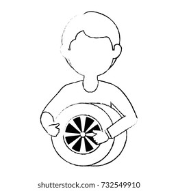 mechanic with tire avatar character
