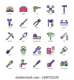 Mechanic Tool icon pack for your website design, logo, app, UI. Mechanic Tool icon filled color design. Vector graphics illustration and editable stroke.