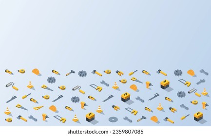 Mechanic tool isometric background vector design