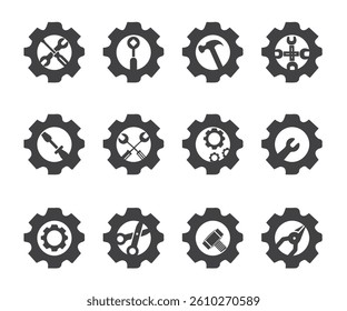 mechanic tool logo set, carpenter icon templates, gear mechanic tool set
