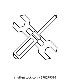 mechanic tool symbol. doodle art