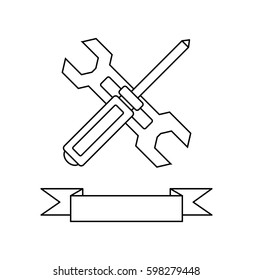 mechanic tool symbol. doodle art