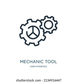 mechanic tool thin line icon. repair, work linear icons from user interface concept isolated outline sign. Vector illustration symbol element for web design and apps.