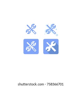 Mechanic tools blue icon. Wrench screw driver mechanic. on white background. vector illustration. logo. web. Symbols