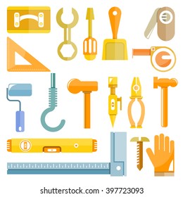 mechanic tools, color flat design