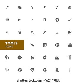 Mechanic Tools icons. vector black icon illustration