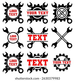 Conjunto de design de logotipo de ferramentas mecânicas