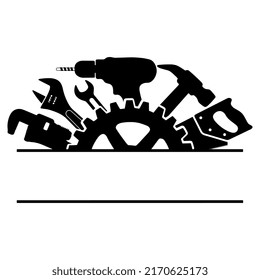 Logo der Mechanikwerkzeuge, Reparatursymbol, Vektorgrafik, Trenddesign, Illustration