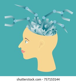 mechanic tools out from head 