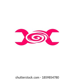 
Mechanisches Tornado Logo, Vektorvorlage, Design-Konzepte für kreatives Twister-Logo, Symbol, Illustration