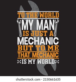 Mechanic T-Shirt Design with custom vector.