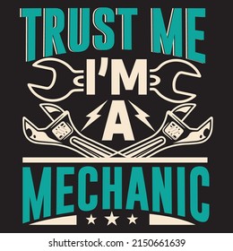 Mechanic T-Shirt Design with custom vector.