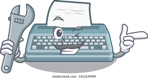 Mechanic typewriter in the a mascot closet