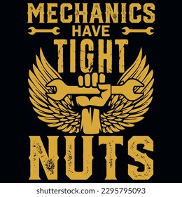 Mechanic typography or graphics tshirt design 