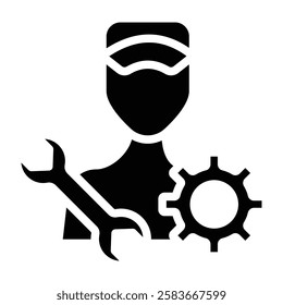 mechanic Vector glyph icon Design 