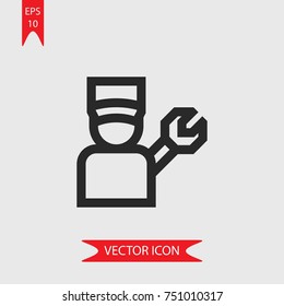 Mechanic vector icon, illustration symbol