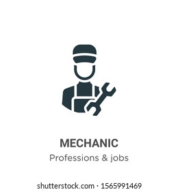 Mechanic vector icon on white background. Flat vector mechanic icon symbol sign from modern professions & jobs collection for mobile concept and web apps design.