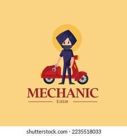 Mechanic vector mascot logo template. 