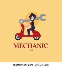 Mechanic vector mascot logo template. 