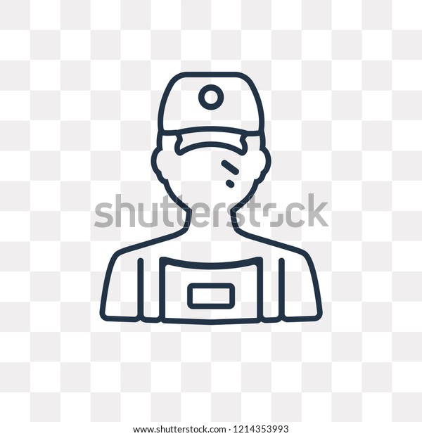 Mechanic vector outline icon isolated on\
transparent background, high quality linear Mechanic transparency\
concept can be used web and\
mobile