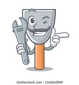 Mechanic vintage putty knife on mascot
