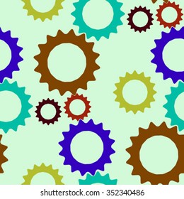 mechanic wheels pattern, abstract seamless texture, vector art illustration