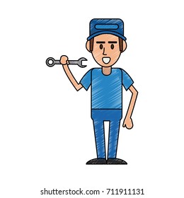 Mechanic worker cartoon