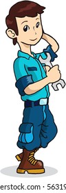 Mechanic Worker Character Illustration suitable for any of design project