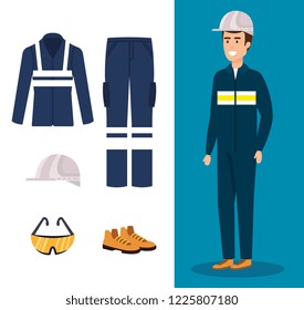 mechanic worker with equipment