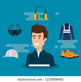 mechanic worker with equipment
