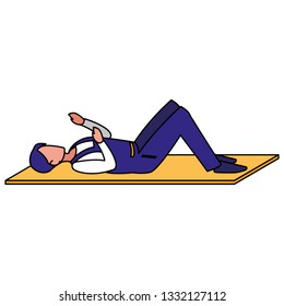 mechanic worker lying down working