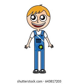 mechanic worker with overalls
