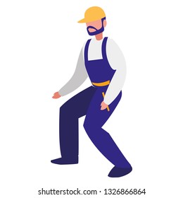 mechanic worker with overalls character