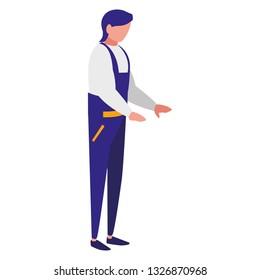 mechanic worker with overalls character