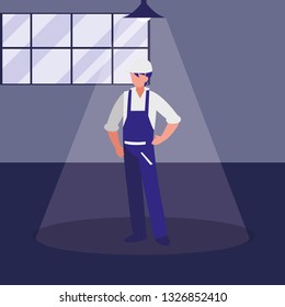 mechanic worker in the workshop place