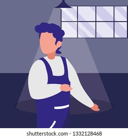 mechanic worker in the workshop place