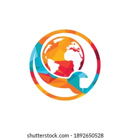 Mechanic World logo vector design template. Global repair network management logo concept.	
