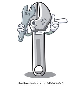 Mechanic wrench character cartoon style