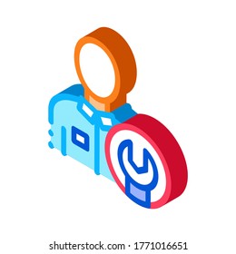 Mechanic Wrench Icon Vector. Isometric Mechanic Wrench sign. color isolated symbol illustration