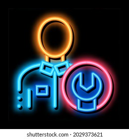 Mechanic Wrench neon light sign vector. Glowing bright icon Mechanic Wrench sign. transparent symbol illustration
