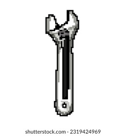 mechanic wrench tool game pixel art retro vector. bit mechanic wrench tool. old vintage illustration