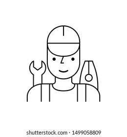 Mechanic wrench worker icon. Element of automobile icon on white background