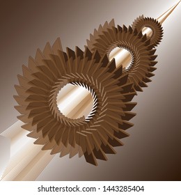 Mechanical abstract background. Stylized images of gears. Vector illustration