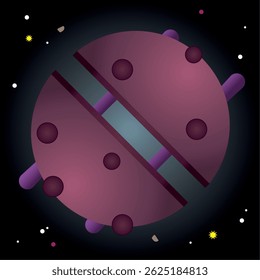 Mechanical alien sphere. Vector illustration