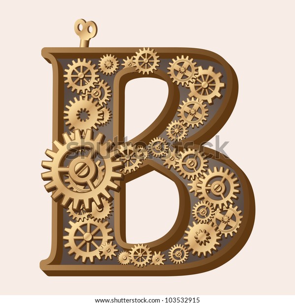 Mechanical Alphabet Made Gears Letter B Stock Vector (Royalty Free ...