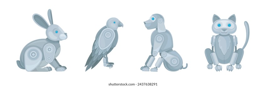 Mechanical Animals and Futuristic Mechanic Pets Vector Set