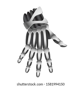 Mechanical arm artificial cyborg robot on isolated background. Vector image. eps 10